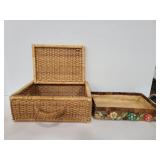 Two vintage woven baskets