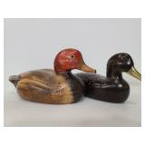 Two vintage wood ducks