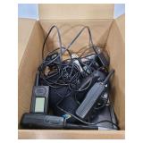 Box of vintage electronics