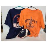 Two Detroit Tigers t-shirts and hat