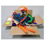 Four complete Hotwheels race track sets