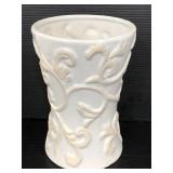 Glazed ceramic vase w/ unglazed design