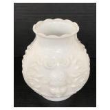 Antique milk glass cherub face globe