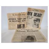 Collection 0f Newspapers from 1941, 1968, & 1971