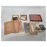 Antique photos, matting, and frame pieces