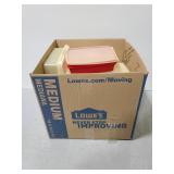 Large collection of rectangular Tupperware