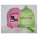 Two backpacks with tags