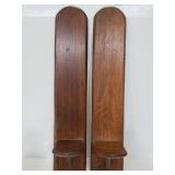 Two wood wall sconce shelves