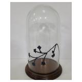 Glass dome with wood base