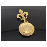 Vintage gold tone Freirich brooch locket