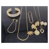 Jeweled gold tone jewelry collection