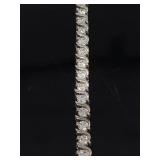 Marked 925 silver jeweled bracelet