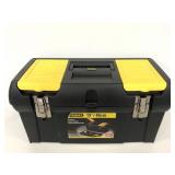 Stanley tool box filled w/ assorted tools & goods