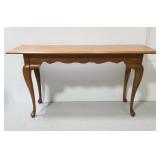 Long oak wood sofa table