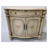 Wood buffet cabinet painted floral antique style