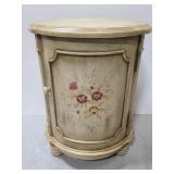 Vintage floral painted antique style end table