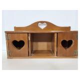 Vintage wood wall shelf with doors