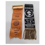 Two vintage ribbon pins