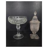 Vintage glass compote and candy dish