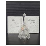 Religious lead crystal bell and small tiles
