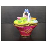 Limoges Rochard mini basket trinket box