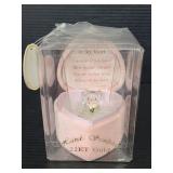 Hand Sculpted 22KT gold glass teddy bear in box