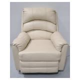 Cream leather reclining chair