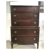 Antique high boy dresser chest of drawers