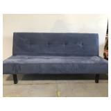 Modern blue futon sofa w/ adjustable back