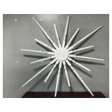 Refurbished spindle rustic atomic wall sculpture