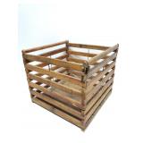 Antique wood and metal egg crate