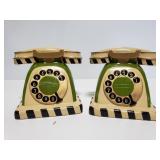 Resin rotary phone bookends