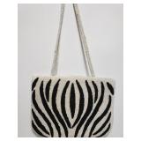Beaded zebra print purse