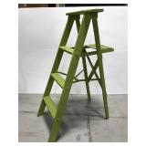 Green painted step ladder