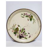 Large round painted metal tray