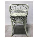 Green wicker vanity stool