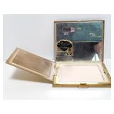 Vintage metal makeup compact