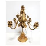 Metal floral candelabra