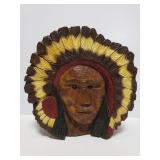 Carver wood log Native American art piece
