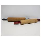 2 vintage rolling pins