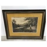 E H Marten framed countryside art print