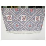 Blue and red patterned vintage blanket