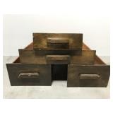 Four salvaged wood desk drawers