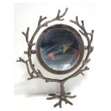 Cast metal tree branch 2 sided vanity mirror