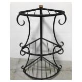 Three tiered metal corner shelf stand