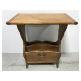 Vintage maple wood  magazine rack / end table