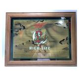 Miller High Life mirrored bar sign