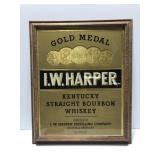 Gold Metal Harper bourbon whiskey sign
