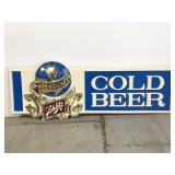1977 large molded plastic Schlitz beer sign