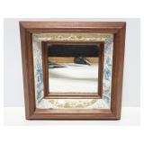 Small ceramic/wood framed mirror